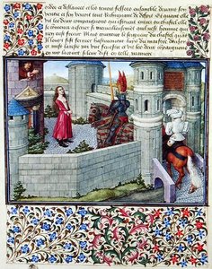 Ms. 2597 Herz und Verlangen betreten den Hof des Schlosses des Zorns zu Pferd, Faksimile-Ausgabe von 