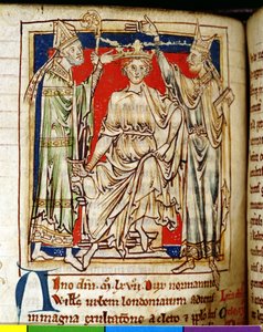 Ms 6712 (A.6.89) fol.123v Wilhelm I. (1028-87) der Eroberer, Miniatur aus Flores Historiarum, von Matthew Paris, 1250-52