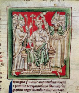 Ms 6712 (A.6.89) fol.141r Richard I. (1157-99), Miniatur aus Flores Historiarum, von Matthew Paris, 1250-52 von English School
