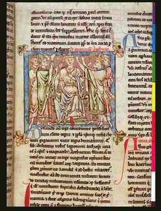 Ms 6712 (A.6.89) fol.53 König Artus, Miniatur aus Flores Historiarum, von Matthew Paris, ca. 1250-52 von English School