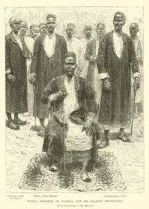 Mtesa, Kaiser von Uganda, und seine führenden Würdenträger von English School