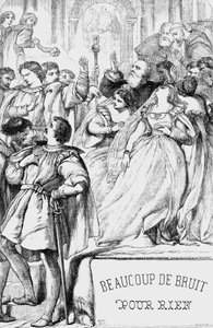 Viel Lärm um nichts - Illustration in „Gesammelte Werke von William Shakespeare“ 1866 - Die Illustrationen und die allgemeine Form dieser Ausgabe sind von Cassell