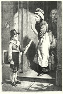Mulready, als Junge von der Haushälterin von Banks abgewiesen von English School