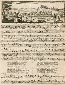 Musikpartitur: Über den Greenwich Park, gesetzt von Mr. Jackson