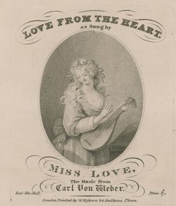 Musikalische Partitur für Liebe aus dem Herzen, gesungen von Miss Love von English School