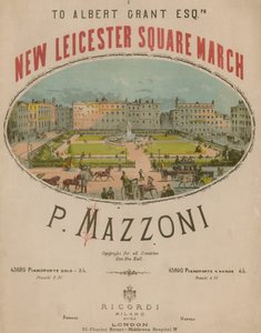 Musikpartitur für New Leicester Square March von P. Mazzoni von English School