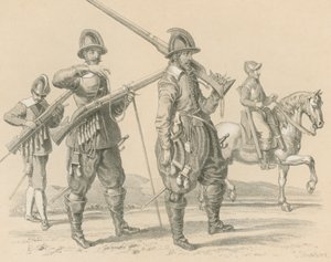 Musketiere oder Füsiliere und Kavallerie, um 1650 von English School