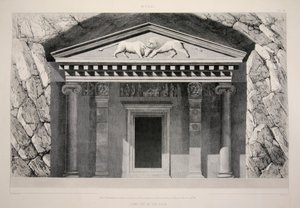 Myra - in den Felsen gehauenes Grab, veröffentlicht 1863, Lithographie von English School
