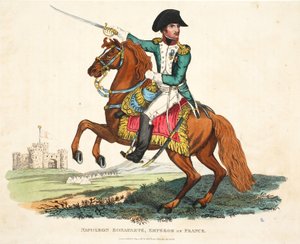 Napoleon Bonaparte, Kaiser von Frankreich, graviert von Romney, veröffentlicht von Richard Evans, Illustration aus An Historical Account of the Battle of Waterloo von William Mudford, 1816