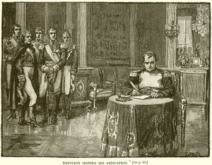 Napoleon unterzeichnet seine Abdankung von English School
