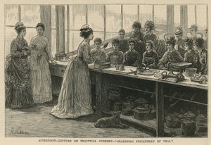 National Training School of Cookery in South Kensington: Nachmittagsvorlesung über praktische Kochkunst von English School