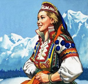 Nationale Tracht Jugoslawiens von English School