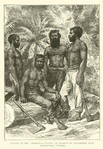 Einheimische an der Aborigines-Station oder Reserve von Coranderrk, nahe Healesville, Victoria von English School