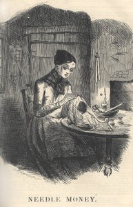 Nadelgeld, Illustration aus Punch Magazine, Dezember 1849 von English School