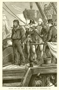 Nelson und das Signal in der Schlacht von Kopenhagen, 1801 von English School