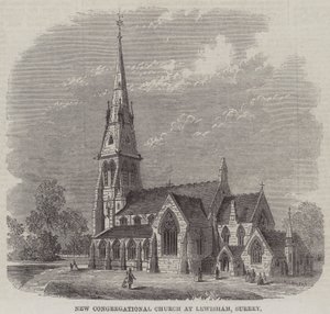 Neue Kongregationalkirche in Lewisham, Surrey (Stich) von English School