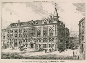 Neues Dock House Billiter Street, London EC, für die East and West India Dock Company