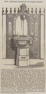 Neuer Trinkbrunnen in der Fleet Street (Stich) von English School