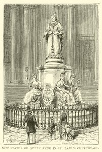 Neue Statue von Königin Anne im St. Pauls Kirchhof