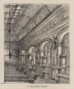 Neubau des Constitutional Club in der Northumberland Avenue: Ein Billardzimmer von English School
