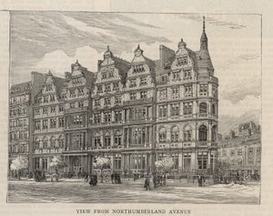Neubau des Constitutional Club in der Northumberland Avenue: Blick von der Northumberland Avenue von English School