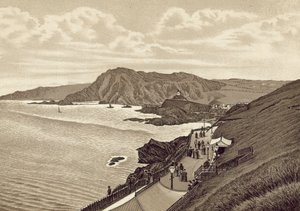 Nord-Devon: Laternenhügel und Hillsboro, Ostparade (Litho) von English School