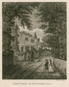 Nordfassade von Strawberry Hill, Twickenham, London von English School
