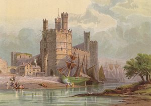 Nordwales, Carnarvon Castle von English School