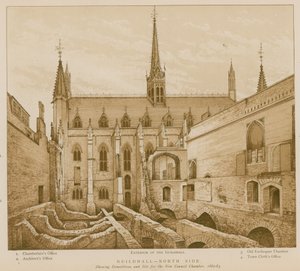Nordseite der Guildhall, London von English School
