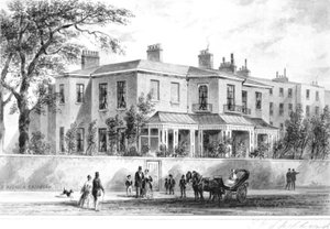 Nordwestansicht von Camelford House, 1850