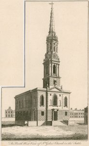 Nordwestansicht der St Giles Kirche in the Fields, London von English School