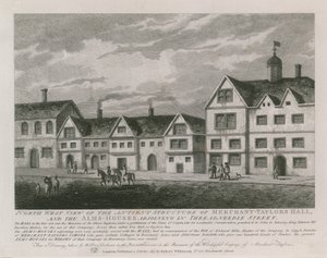 Nordwestansicht der antiken Struktur der Merchant Taylors Hall von English School