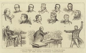 Notizen auf der Irischen Nationalversammlung (Stich) von English School
