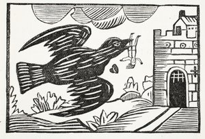 Nun von einem Raben von großer Stärke, Weg wurde der arme Tom getragen, Illustration aus Chap-books des achtzehnten Jahrhunderts von John Ashton, veröffentlicht 1882 von English School