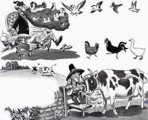 Illustration eines Kinderreims von English School