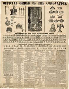 Offizieller Befehl zur Krönung von Königin Victoria von English School