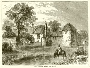 Old Chalk Farm im Jahr 1730 von English School