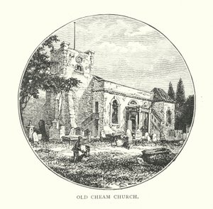 Alte Cheam Kirche (Gravur) von English School