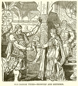 Alte dänische Typen--Beowulf und Methorn von English School