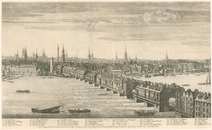 Alte London Bridge - Bucks Ansicht 1749 von English School