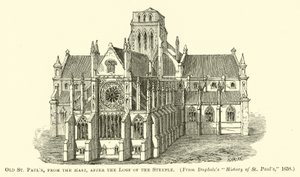 Alte St. Pauls, von Osten, nach dem Verlust des Turms von English School