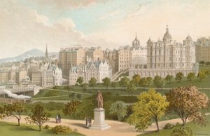 Altstadt Edinburgh vom Princes Street Gardens von English School