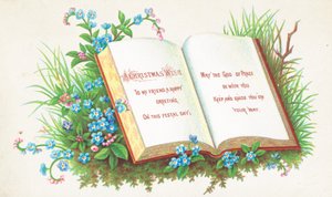 Offenes Buch, Weihnachtskarte von English School