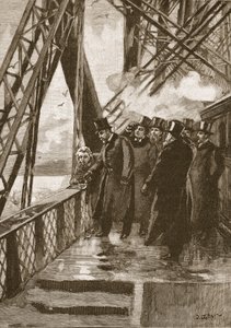 Eröffnung der Forth Bridge durch den Prinzen von Wales, 4. März 1890, Illustration aus Cassells Illustrierter Geschichte Englands