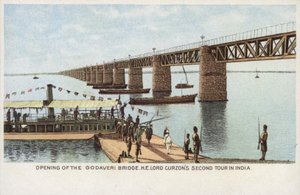 Eröffnung der Godaveri-Brücke, H. E. Lord Curzons zweite Indienreise von English School