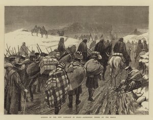 Eröffnung der neuen Kampagne in Spanien, Alphonsistische Truppen auf dem Marsch von English School