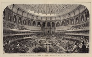Eröffnung der Royal Albert Hall of Arts and Sciences durch Ihre Majestät, 29. März 1871 (Stich)