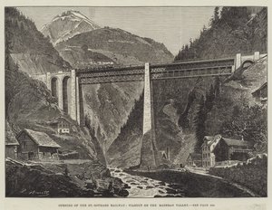 Eröffnung der St. Gotthard Bahn, Viadukt im Maderanertal von English School