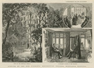 Eröffnung des neuen Studentenwohnheims, Middlesex Hospital von English School