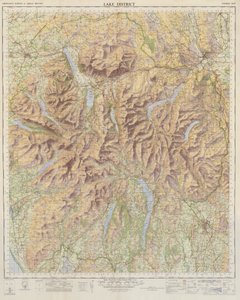 Ordnance Survey Karte des Lake District von English School
